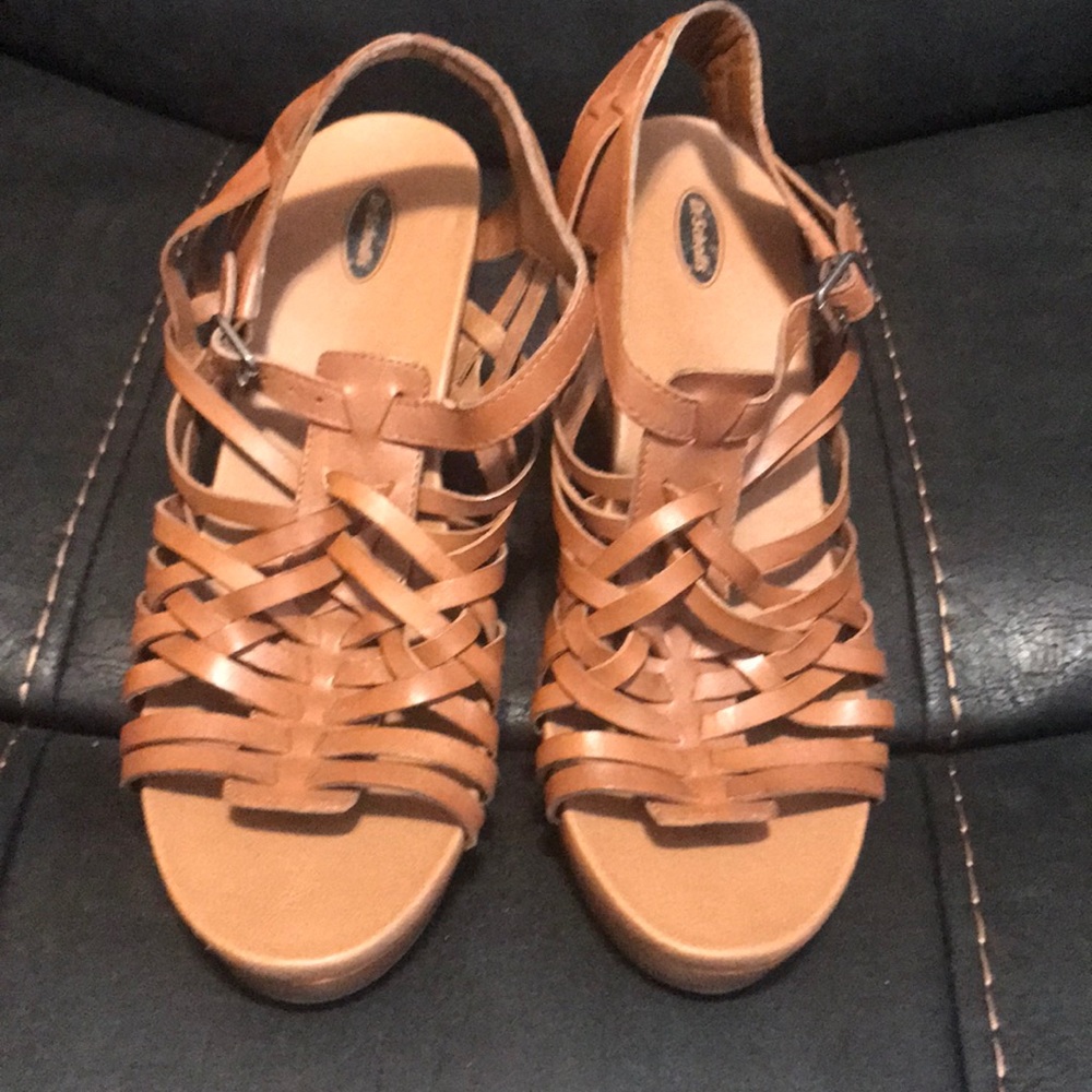 Dr. Scholls Wedge Weaved Natural Leather Heels